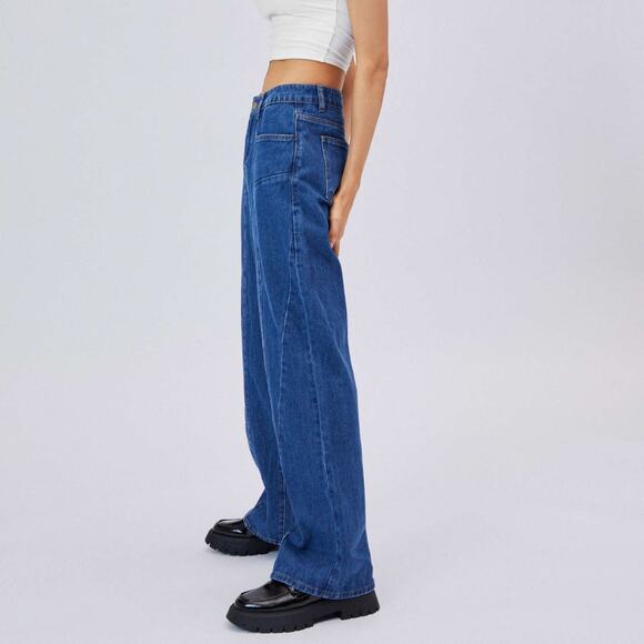 Cider Dark Wash High Rise Dad Jeans Wide Leg Jeans Size S 28" - Picture 2 of 11